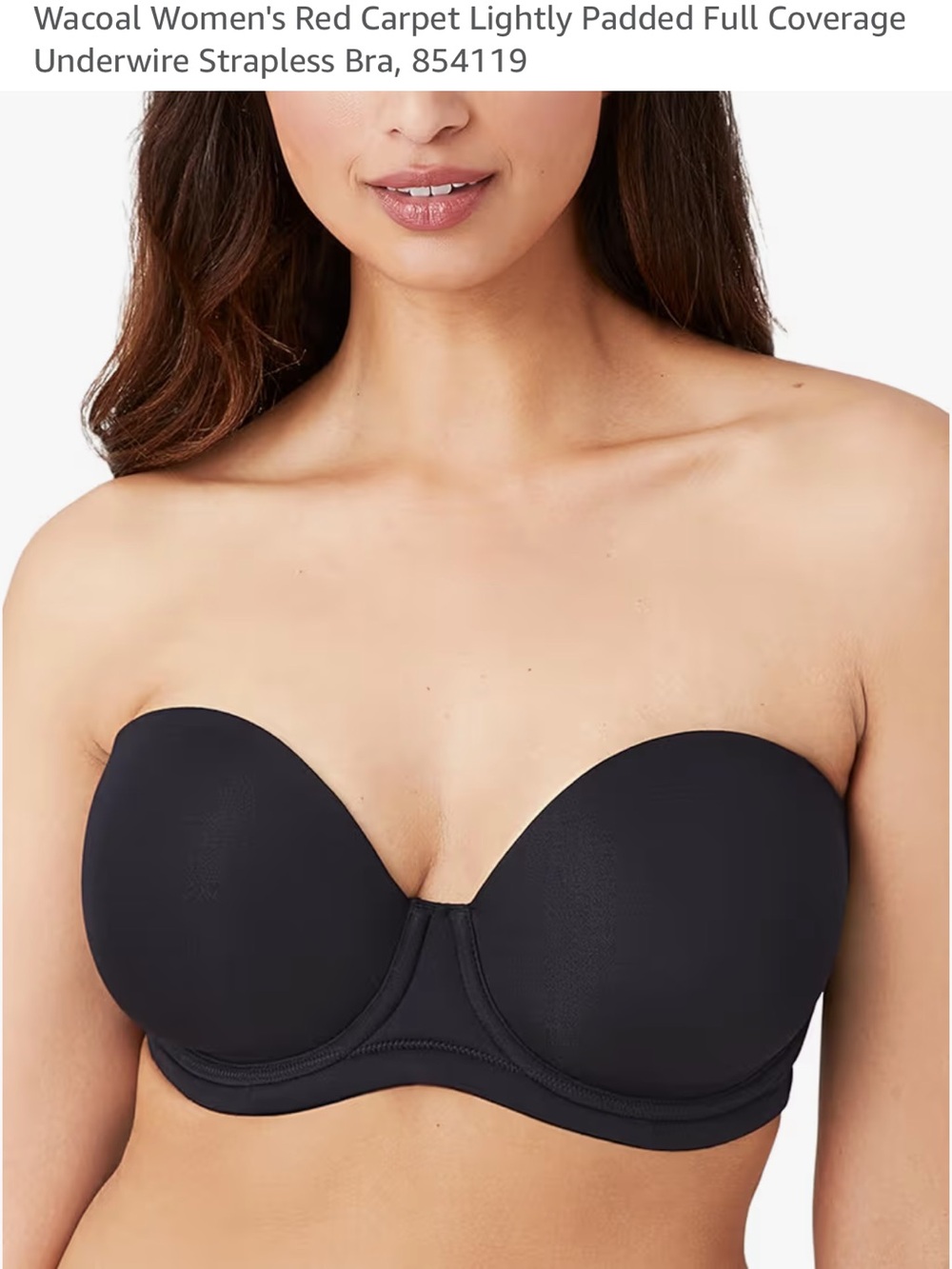 Wacoal Women’s Red Carpet Lightly Padded Full coverage underwire strapless bra